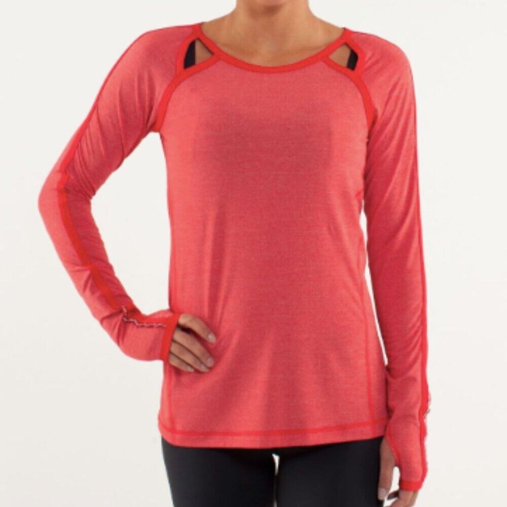 6118 - LULULEMON Team Spirit Long Sleeve Sz 8/10 in CURRANT EUC